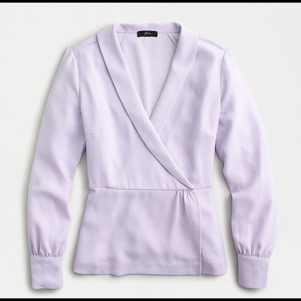 J. Crew NWT Drapey Faux-Wrap Top in 365 Crepe